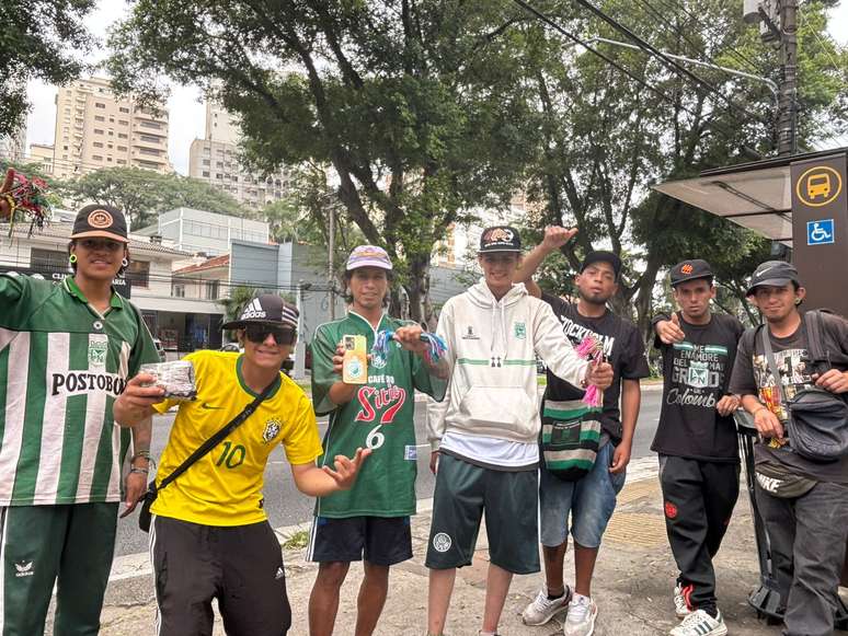 Torcedores do Atlético Nacional em São Paulo