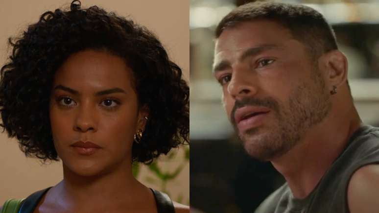 Maria de Fátima (Bella Campos) e César (Cauã Reymond) de Vale Tudo