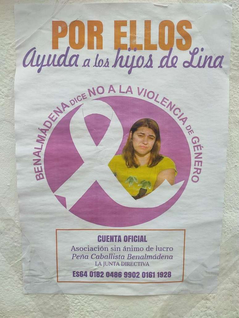 Imagem de Lina reproduzida em um cartaz contra a violência de gênero