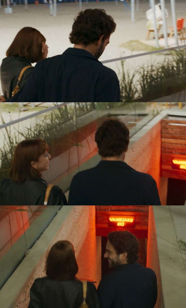 Solange (Alice Wegmann) and AFONSO (Humberto Carrão) in the registered sequence of the road inside the bar