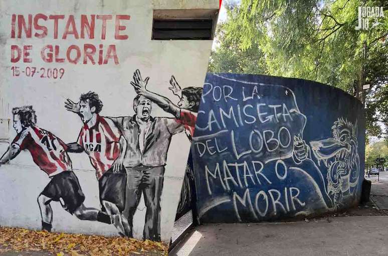 Cada um no seu quadrado! Rivais não vandalizam o espaço alheio – Fotos: Leonardo Pereira/Jogada10