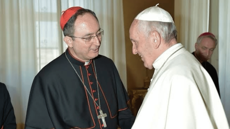 O cardeal Sérgio da Rocha em encontro com o papa Francisco