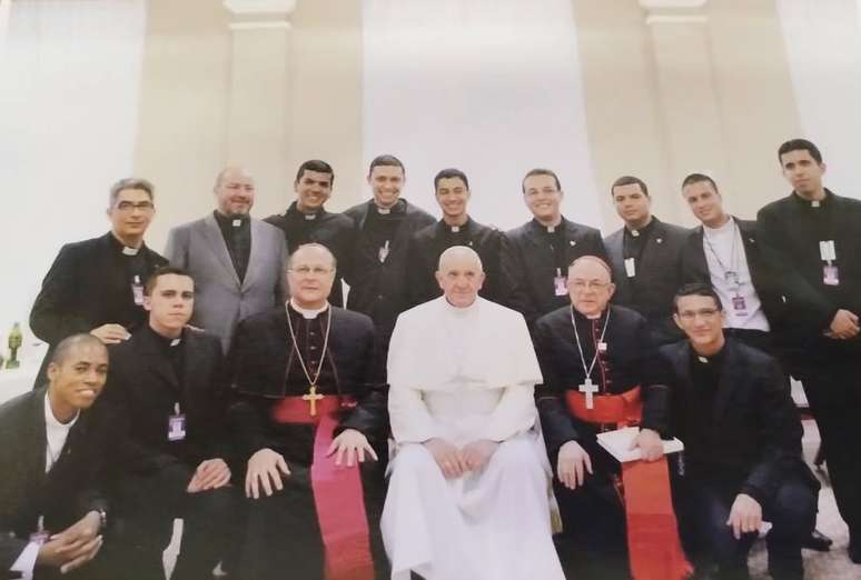 Foto do encontro com o pontífice, em 2013