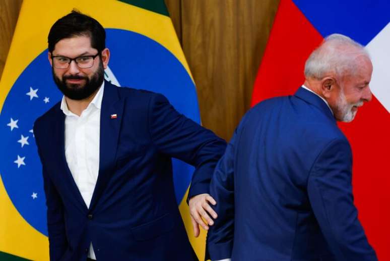 Gabriel Boric, presidente do Chile, se encontrou com Lula nesta ter&ccedil;a-feira, 22.
