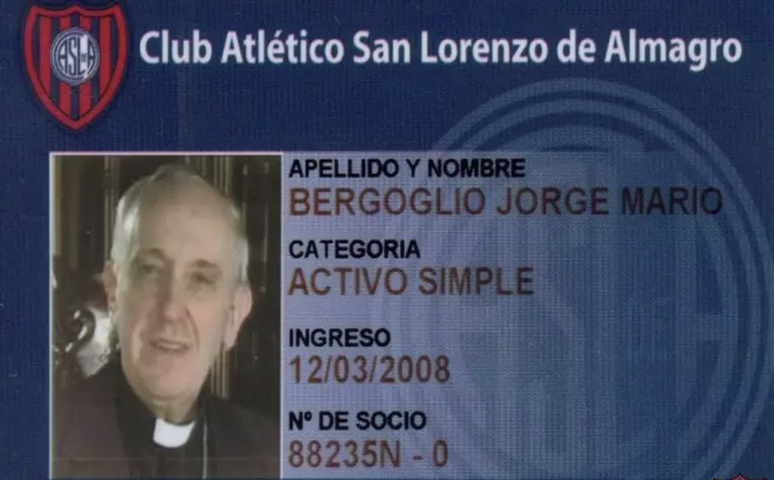 Papa Francisco era sócio do San Lorenzo 