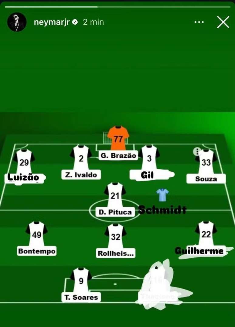 A escalação do camisa 10 –