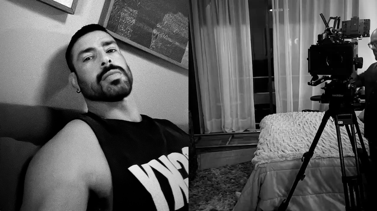 Cauã Reymond nos bastidores de 'Vale Tudo'