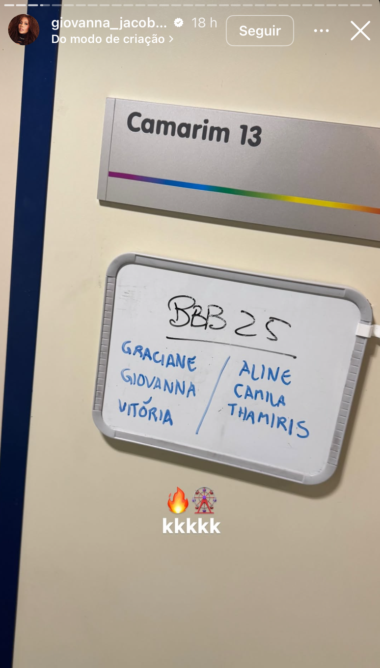 Na final do BBB25, Vitória Strada divide camarim com as 'rivais'