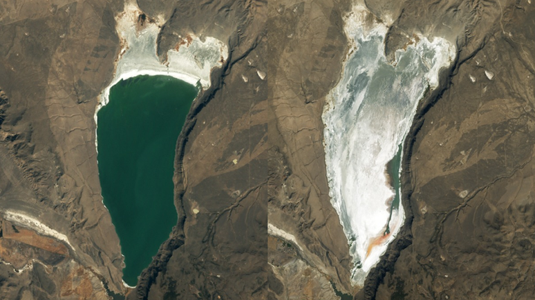 Antes e depois de paisagem nos Estados Unidos 