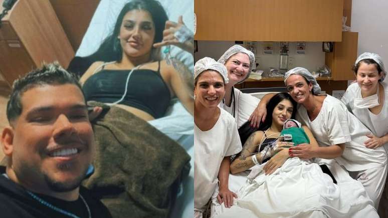 Bia Miranda dá à luz Maysha, sua filha com Gato Preto; após cantor negar a paternidade, ex-namorado da influenciadora a visita na maternidade
