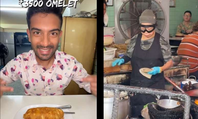Dasaraj Centhamil Tarun experimenta omelete de caranguejo
