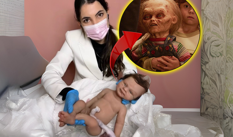 Meu Deus! Vídeo de 'parto' de bebê reborn bate 3,3 milhões de views e web reage impressionada: 'É a cara do Chucky'.