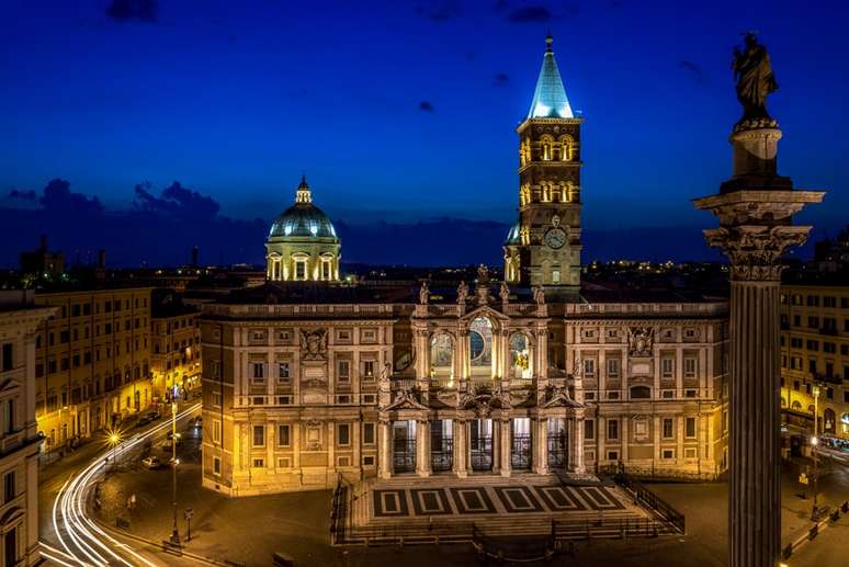 Fachada da Basílica de Santa Maria Maggiore, em Roma