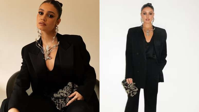 Sophie Charlotte com look poderoso e maxi joias