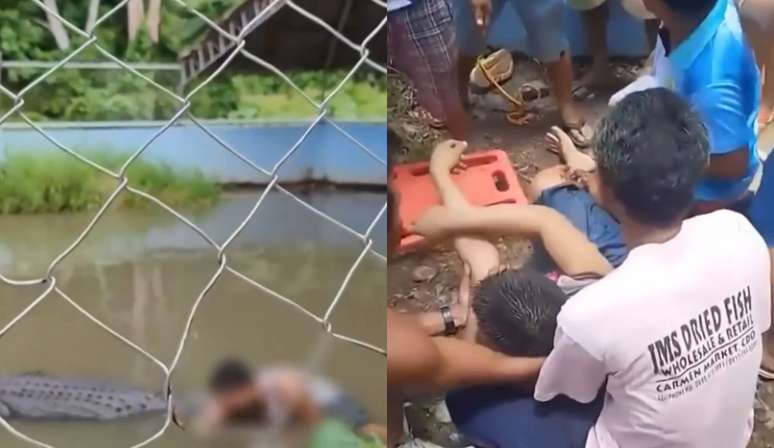 Jovem fica gravemente ferido após confundir crocodilo com estátua e ser atacado nas Filipinas