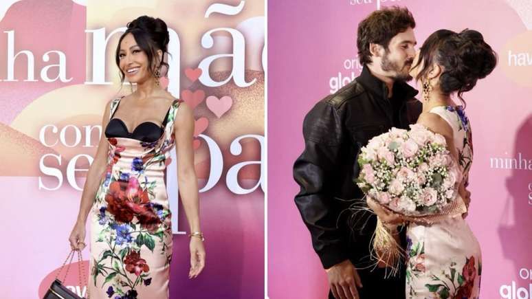 Sabrina Sato ganhou surpresa de Nicolas Prattes em evento de lançamento de 'Minha Mãe Com Seu Pai'