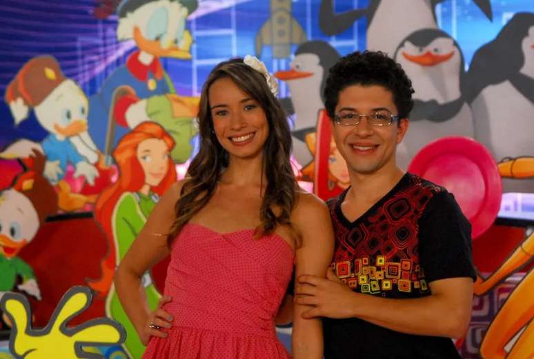 Flávia Rubim e Paulo Mathias Jr. na TV Globinho -
