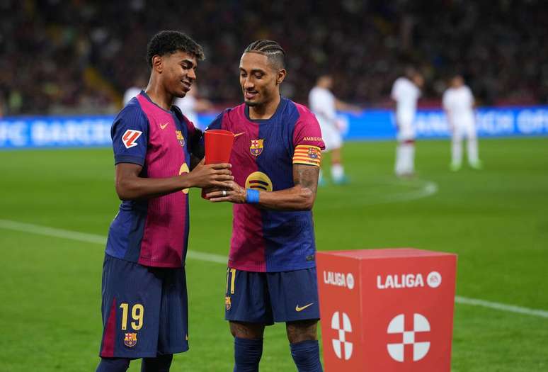 Yamal y Rapfinha para Barcelona (foto de Alex Caprarros / Getty Picture)