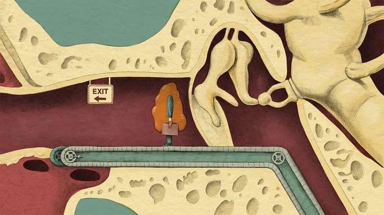 Pode levar meses para a cera que &eacute; formada dentro do ouvido chegar na parte externa