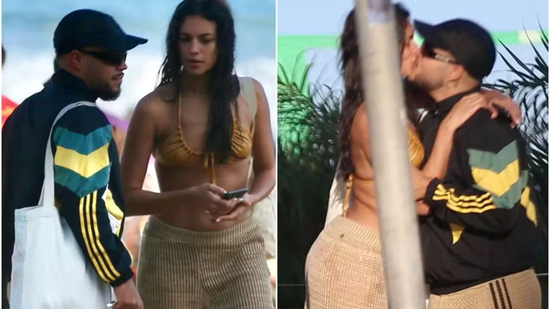 Alane Dias and Francisco Gil take on romanticism and exchange kisses on the beach of Rio de Janeiro Alane Dias and Francisco Gil take on romanticism and exchange kisses on the beach of Rio de Janeiro