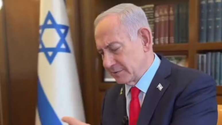 Benjamin Netanyahu em v&iacute;deo para rede social