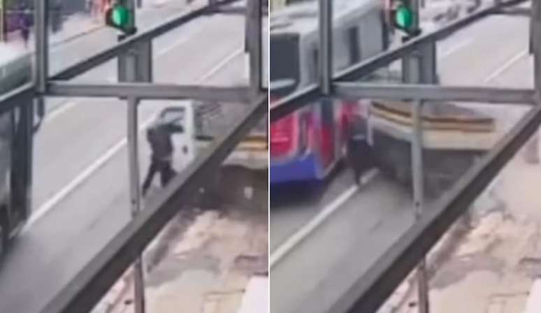 Caminh&atilde;o de pequeno porte e caminh&atilde;o se chocaram na Cidade Tiradentes, zona leste de S&atilde;o Paulo, na manh&atilde; desta segunda-feira.