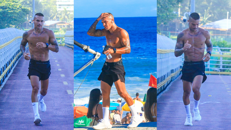Novo namorado da Mel maia boxeador Luan Medeiros &eacute; visto correndo na orla da zona sul do Rio de Janeiro/ Foto Fabr&iacute;cio Pioyani Agnews