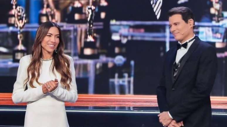 Patricia Abravanel e Celso Portioli no 'Trof&eacute;u Imprensa'