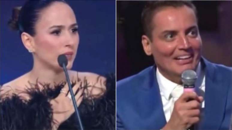 Tata Werneck e Leo Dias no 'Trof&eacute;u Imprensa'