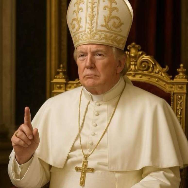 Trump publicou imagem gerada por IA em que aparece vestido como papa e gerou cr&iacute;ticas