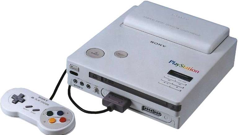 Protótipo do Nintendo Play Station, console que nunca foi lançado devido a conflitos entre Sony e Nintendo
