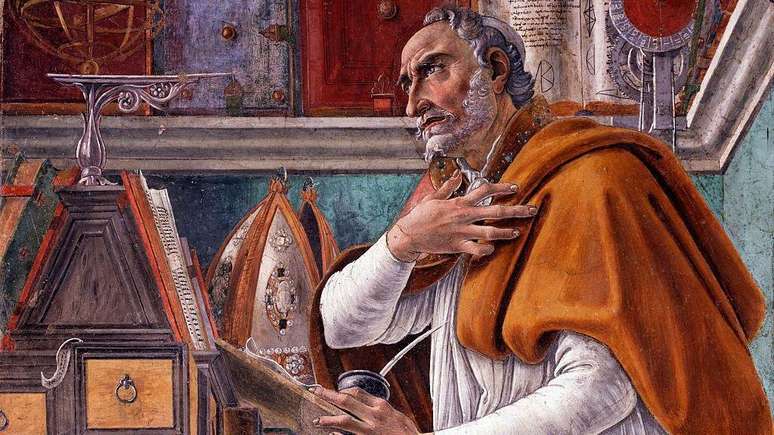 Santo Agostinho em uma pintura de Sandro Botticelli (1445-1510)