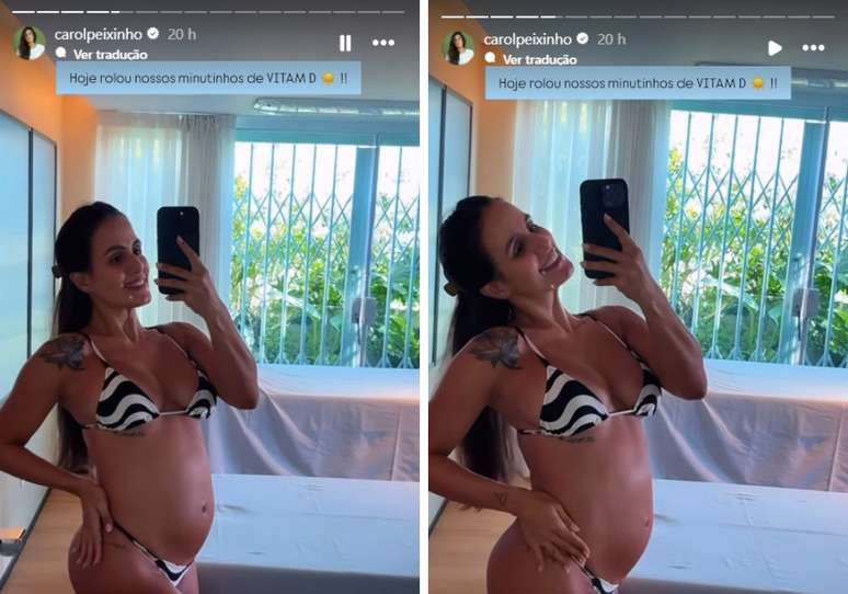 Carol Peixinho mostra barrig&atilde;o na internet