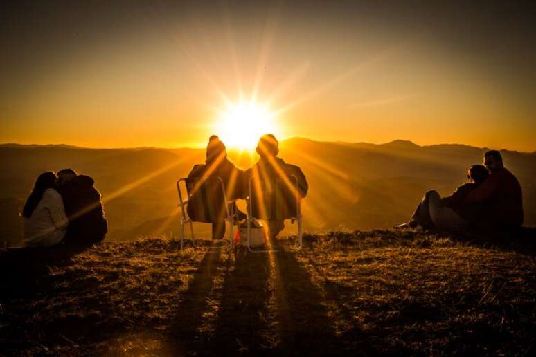 Pôr do sol no Pico Agudo, em Santo Antônio do Pinhal