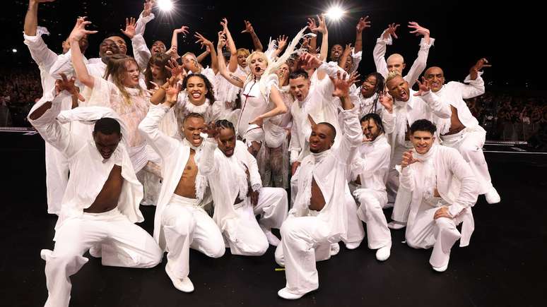 Lady Gaga em show gratuito realizado na Praia de Copacabana em 3 de maio de 2025 