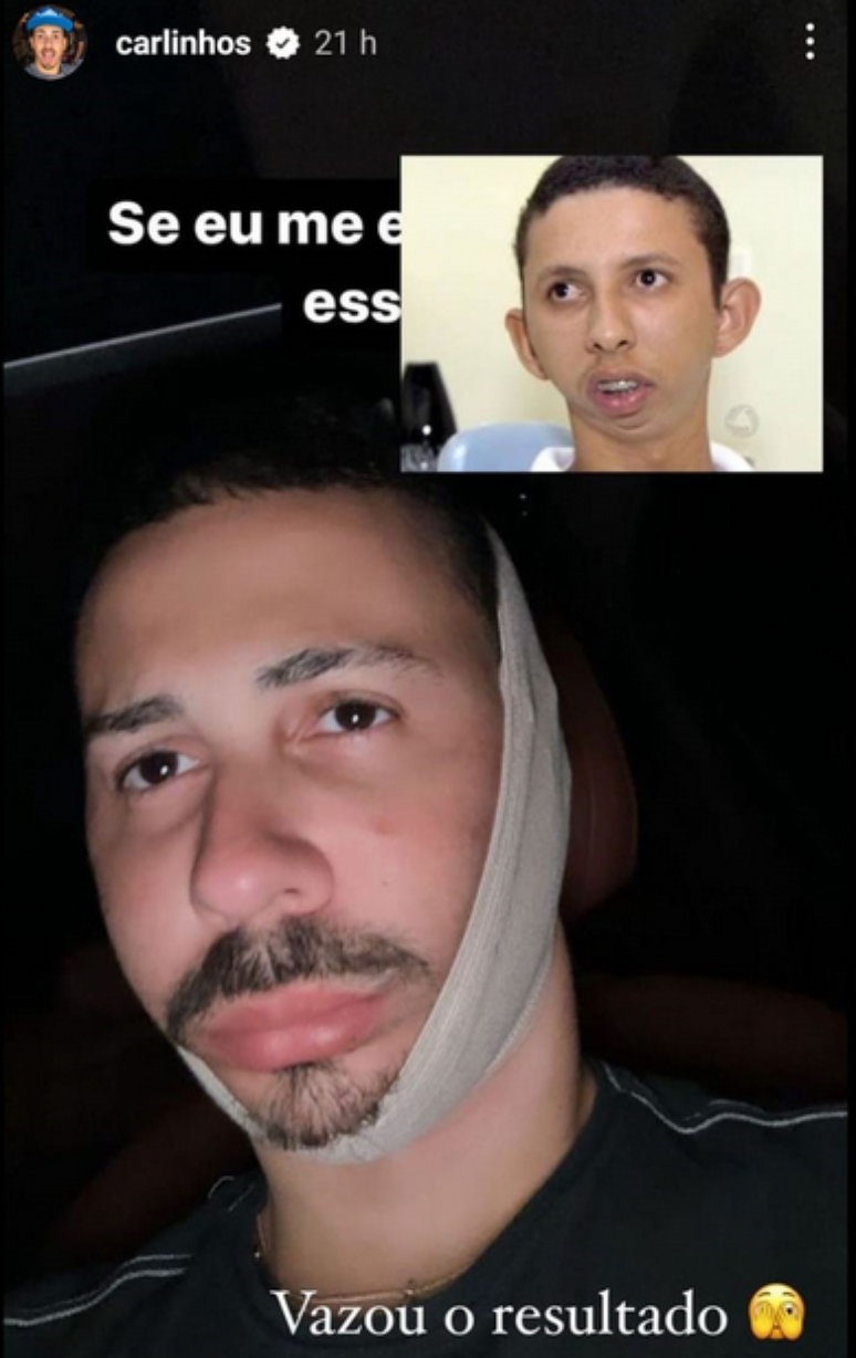 Publicação feita por Carlinhos em que usa a imagem de Luiz Antônio