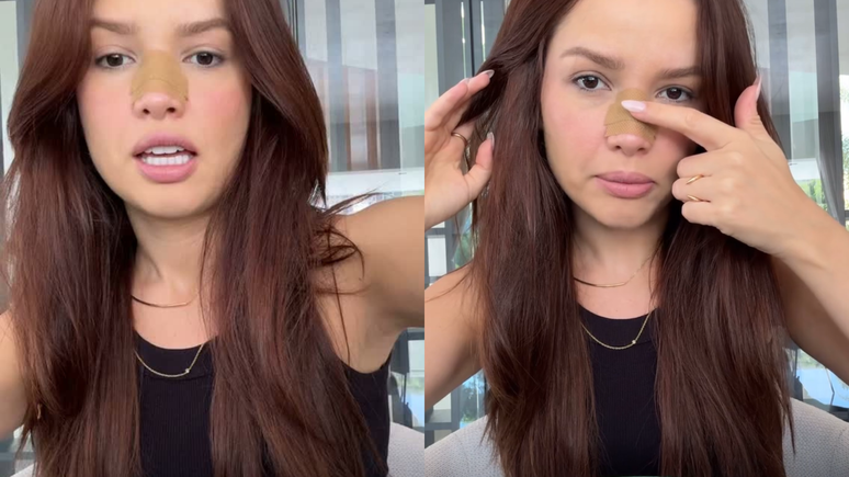 Juliette aparece com curativo no nariz