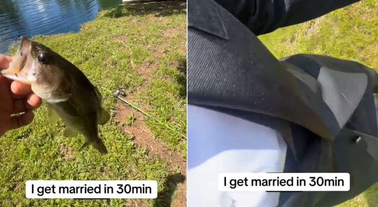 Noivo compartilha momento inusitado momentos antes de casar