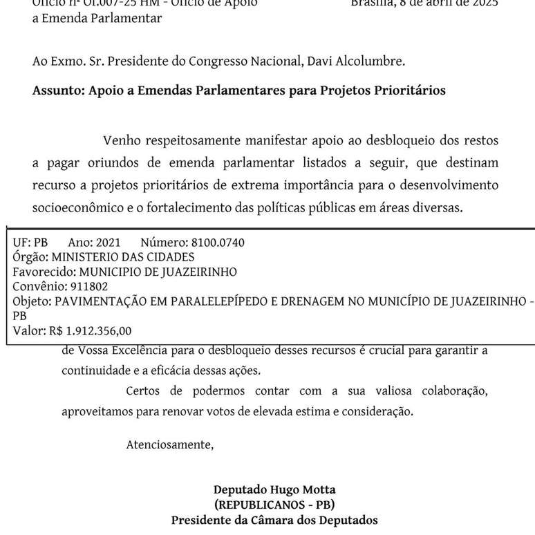 Recurso que bancou obra de pavimenta&ccedil;&atilde;o &eacute; atribu&iacute;do a uma emenda de relator