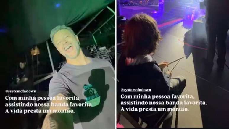 Lucas Lima assistiu ao show de System Of A Down com o filho Theo