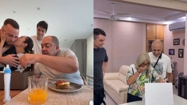 O casal de influenciadores compartilhou em suas redes sociais um vídeo com a reação dos pais ao receberem a notícia sobre o primeiro filho deles