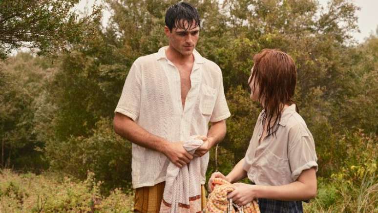Jacob Elordi e Odessa Young na minissérie 'O Caminho Estreito para os Confins do Norte'