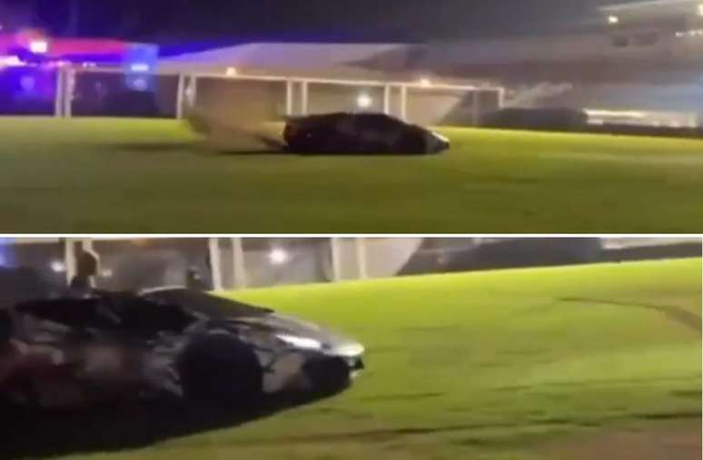 Carro de luxo de MC Ryan SP causou danos no gramado de estádio em Piracicaba (SP)- Reprodução / Instagram