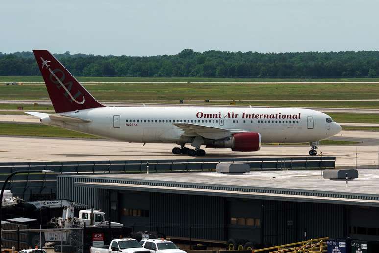 O avião em que os 59 sul-africanos brancos chegaram a Washington DC