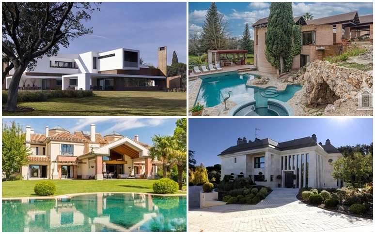 Algumas mans&otilde;es de La Moraleja, bairro a cerca de 20 minutos do centro de Madrid e pr&oacute;ximo do aeroporto Barajas