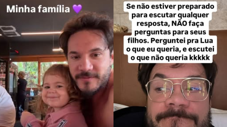 Eliezer 'entrevista' Lua e brinca sobre resposta sincera da filha