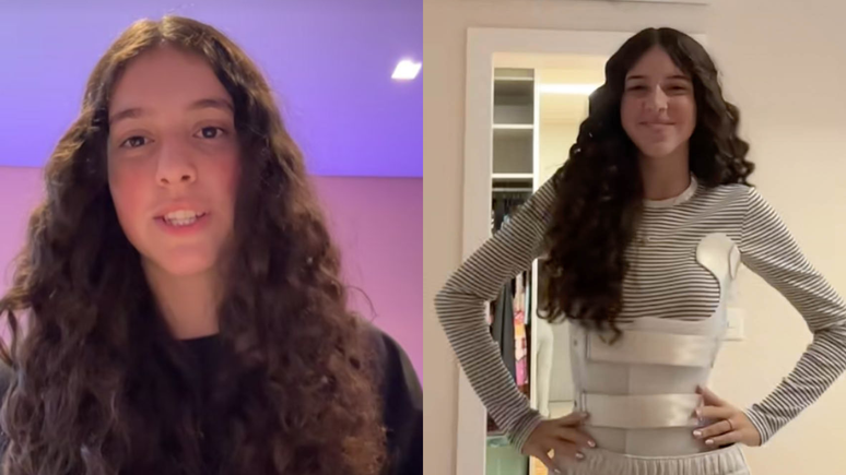 Filha de Rodrigo Faro revela tratamento com colete para coluna: 'Não parecia grave'
