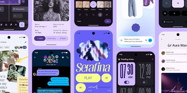 Pré-visualização de modelos gráficos do Android 16