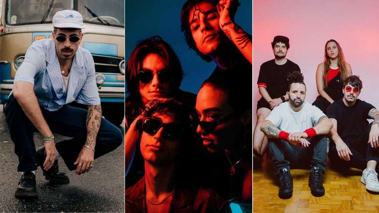 Finalistas do Concurso de Bandas 2025: da esq. para a dir. Nunez, Venere Vai V&ecirc;nus e Almada