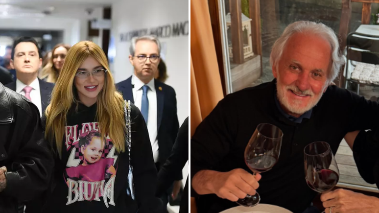 (à direita) Virgina Fonseca chegando para depor na CPI das Bets e (à esquerda) Otávio Mesquita
